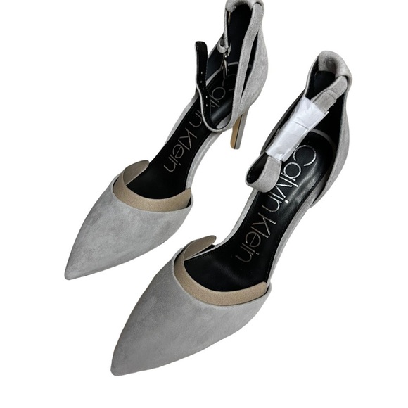 NWT Calvin Klein Grey Suede Pumps 9.5 - Picture 3 of 6